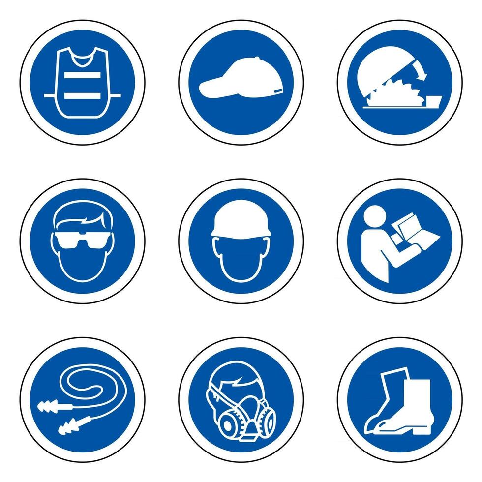 Required Personal Protective Equipment PPE Symbol,Safety Icon vector