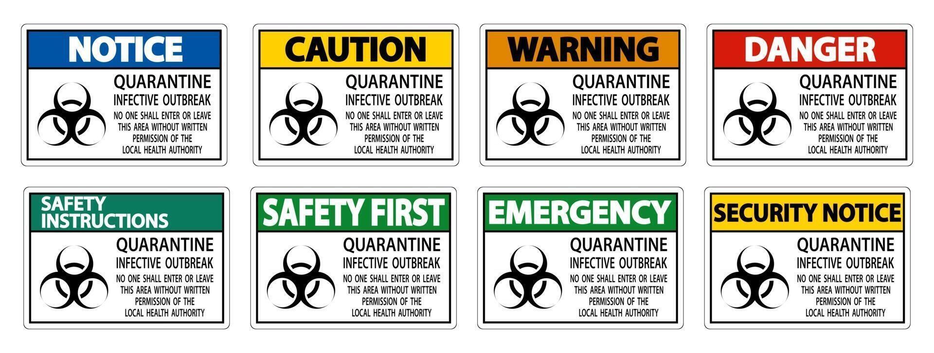Quarantine Infective Outbreak Sign Isolate on transparent Background,Vector Illustration vector