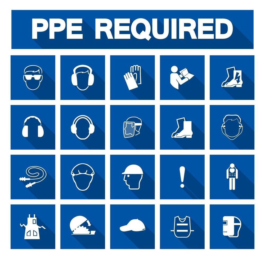 Required Personal Protective Equipment PPE Symbol,Safety Icon vector