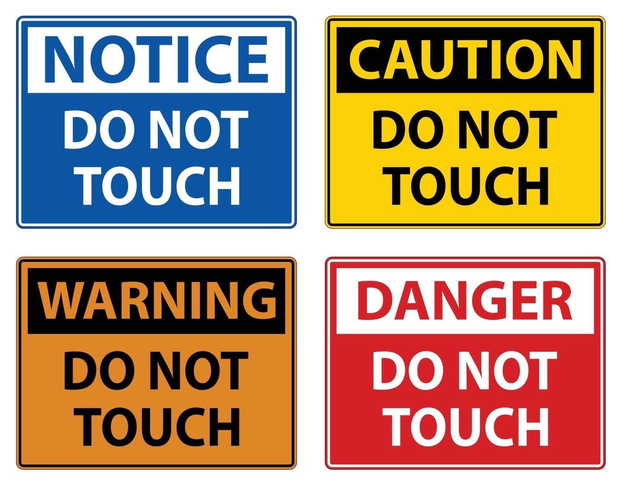 Do not touch and please do not touch sign vector