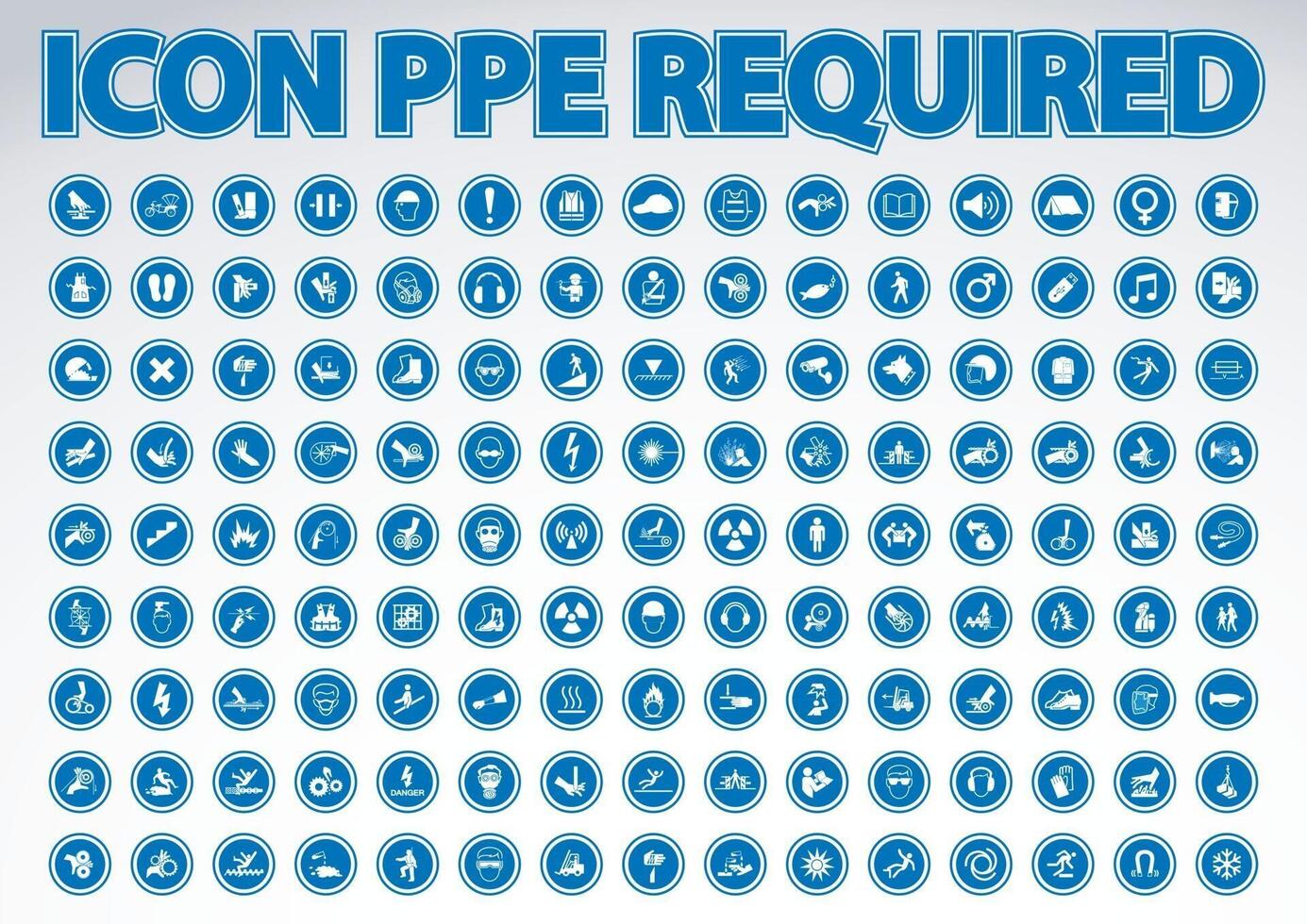 Required Personal Protective Equipment PPE Symbol,Safety Icon vector