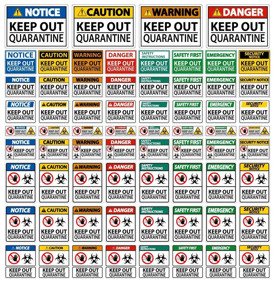 Keep Out Quarantine Sign Isolate On White Background,Vector Illustration EPS.10 vector