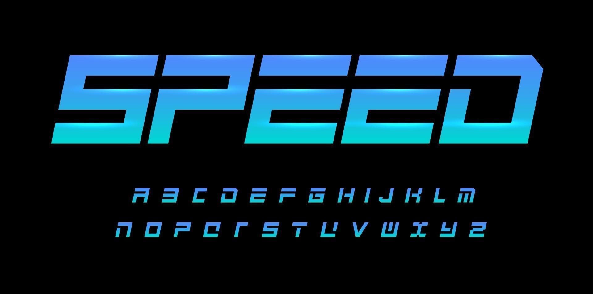 Speed alphabet. Geometric cropped font, dynamic type for modern sport and futuristic logo, headline, monogram, lettering and typography. Italic bold style letters, vector typographic design