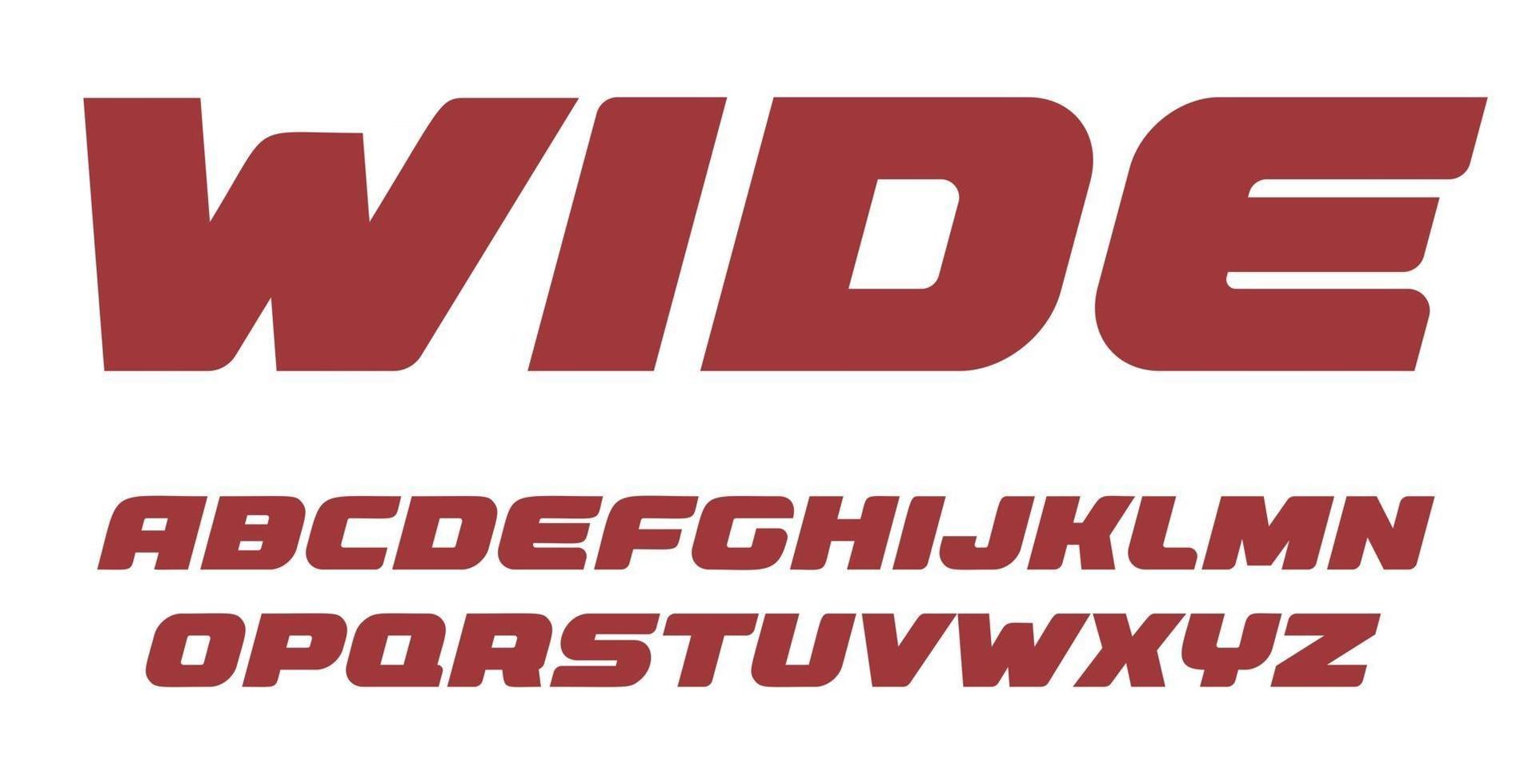 Wide bold letters set, heavy alphabet, bold italic style alphabet. Weight font for gym, auto, race or game. Ideal for advertising headline, logo, print and banner design. Vector typography