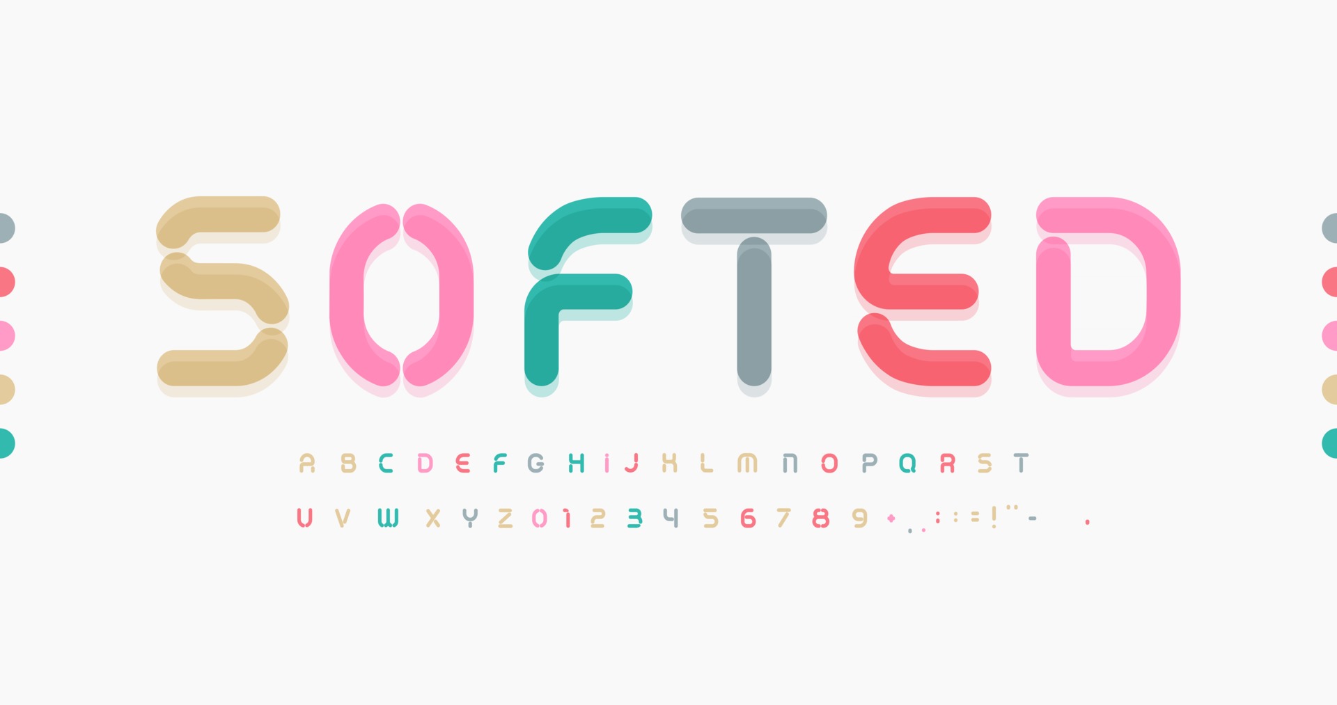 Awesome Softed Alphabet Soft Rounded Font Minimal Type For Modern Futuristic Logo Headline Monogram Creative Lettering And Color Typography Kid Style Sans Bold Letters Vector Typographic Design 2713801 Vector Art At Vecteezy
