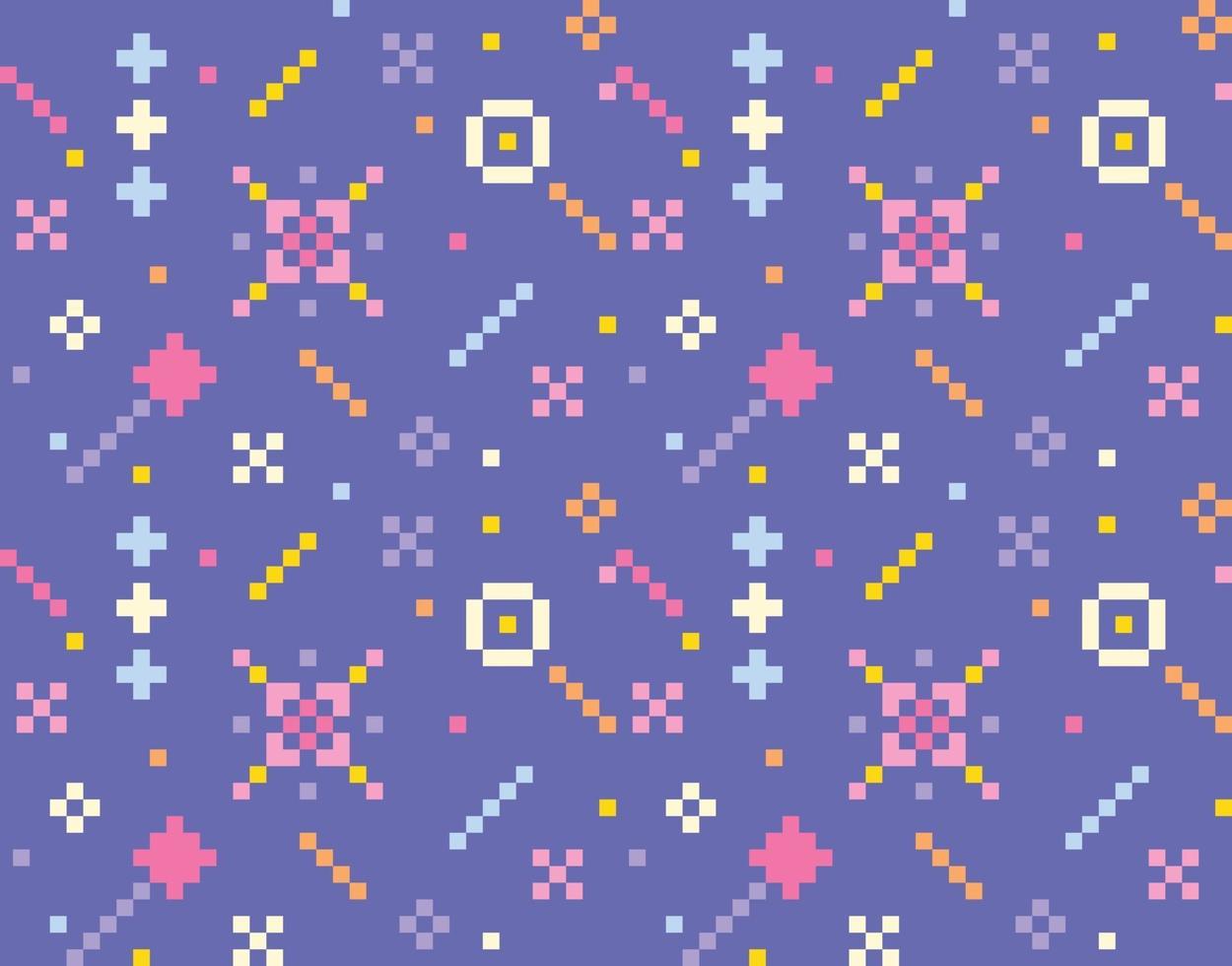 Abstract pattern made of small square pixels. Starry night sky concept. vector