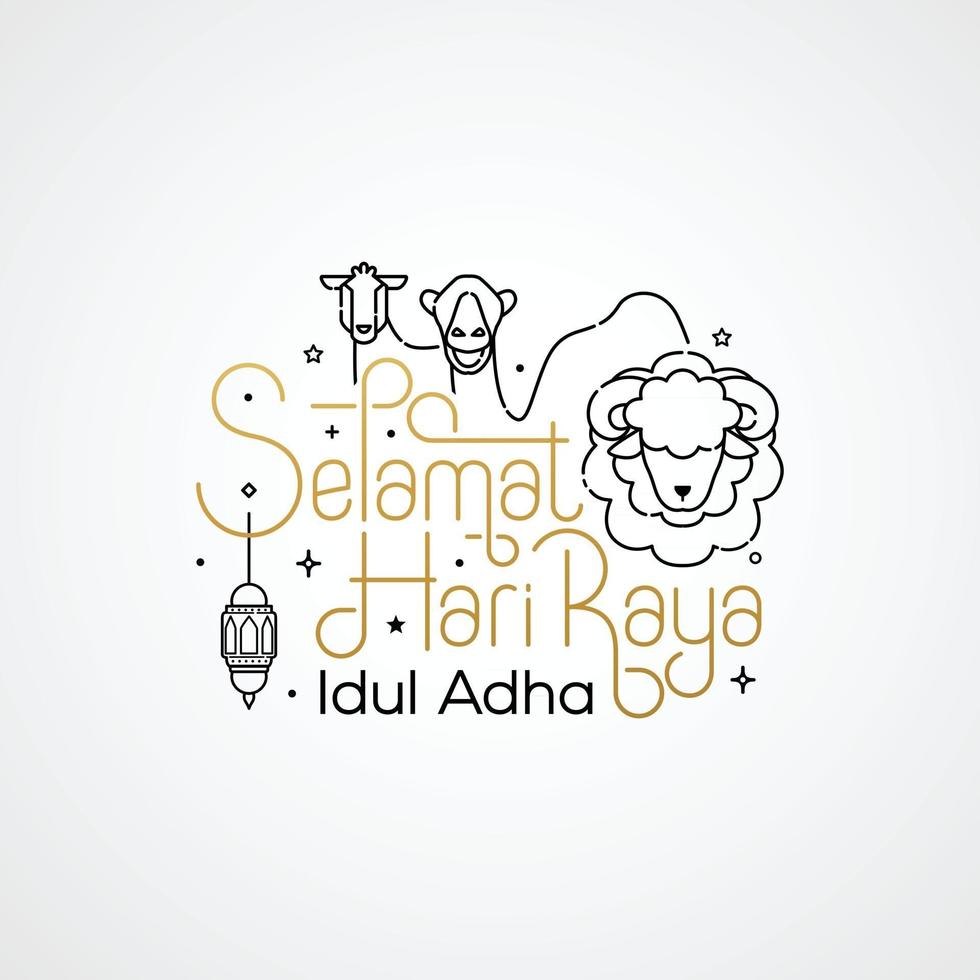 diseño de tipografía de letras eid adha mubarak vector