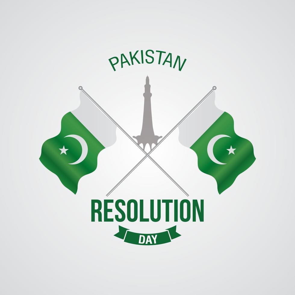 celebración de la bandera del día de la resolución de pakistán vector
