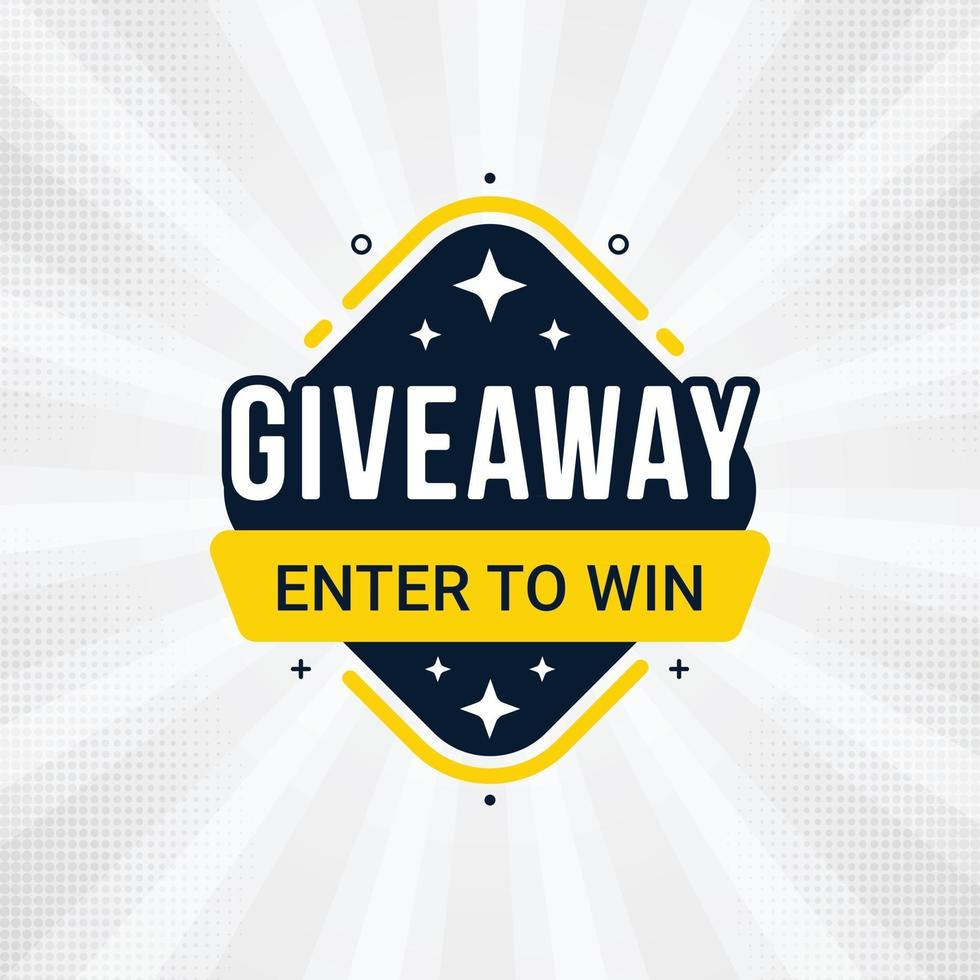 Giveaway and enter to win banner sign design template vector