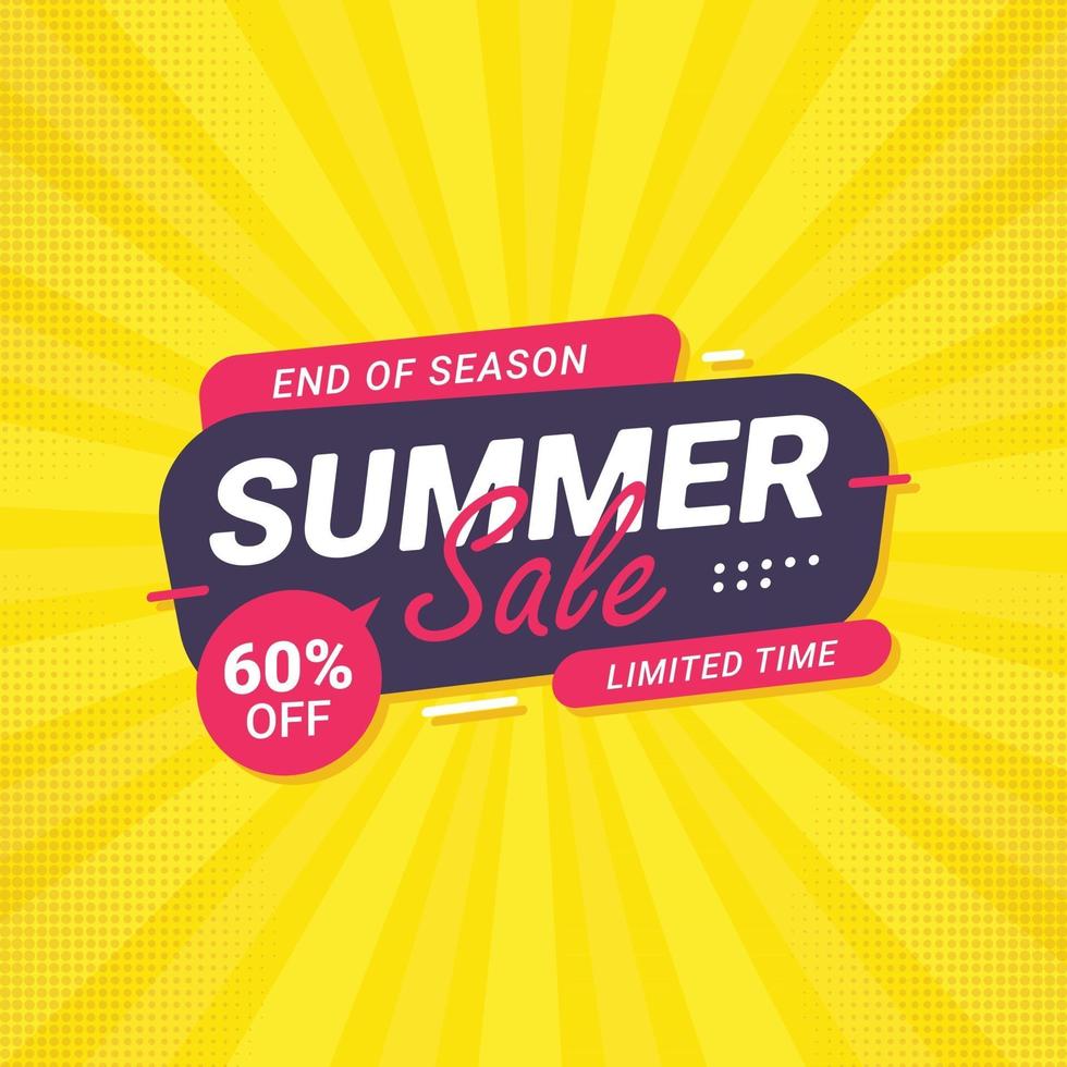 Summer sale special offer banner discount promotion vector