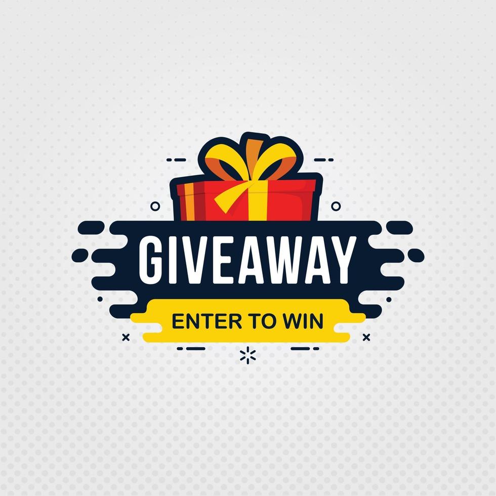 Giveaway and enter to win banner sign design template vector