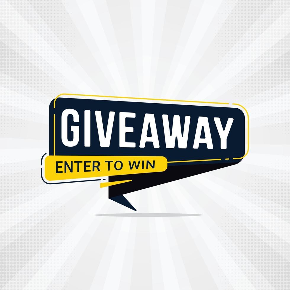 Giveaway and enter to win banner sign design template vector