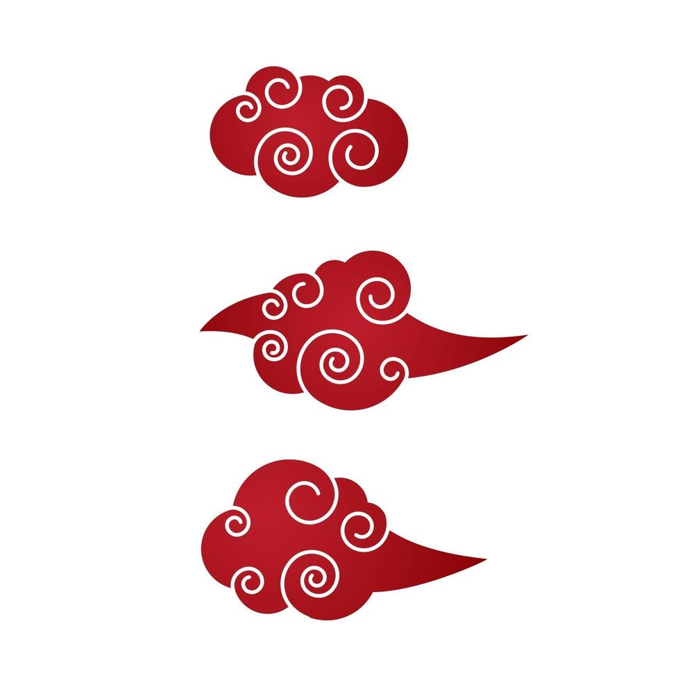 Chinese Cloud template vector icon