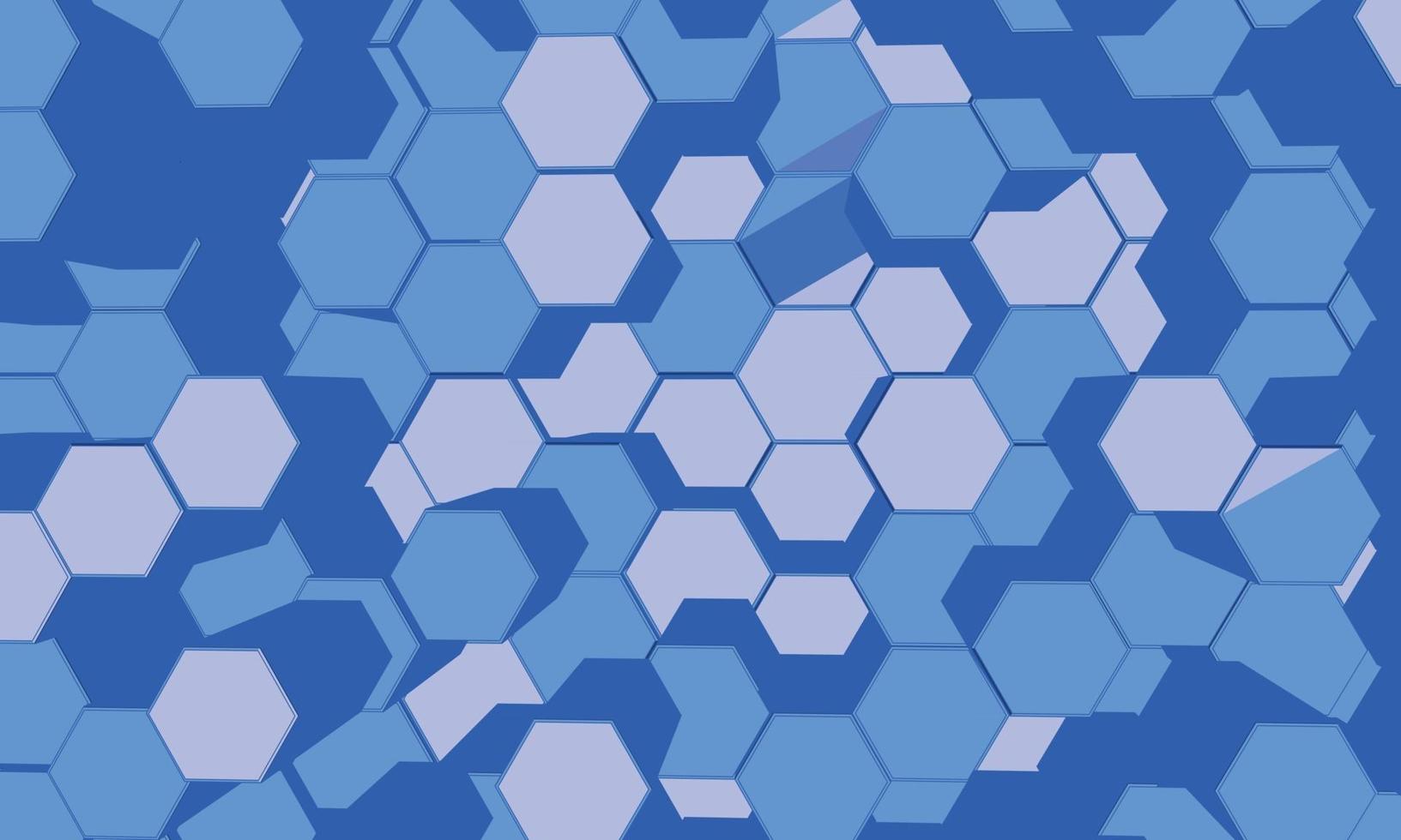 Abstract blue 3d hexagon pattern background vector.Geometric art pattern design.Tecnology background concept vector