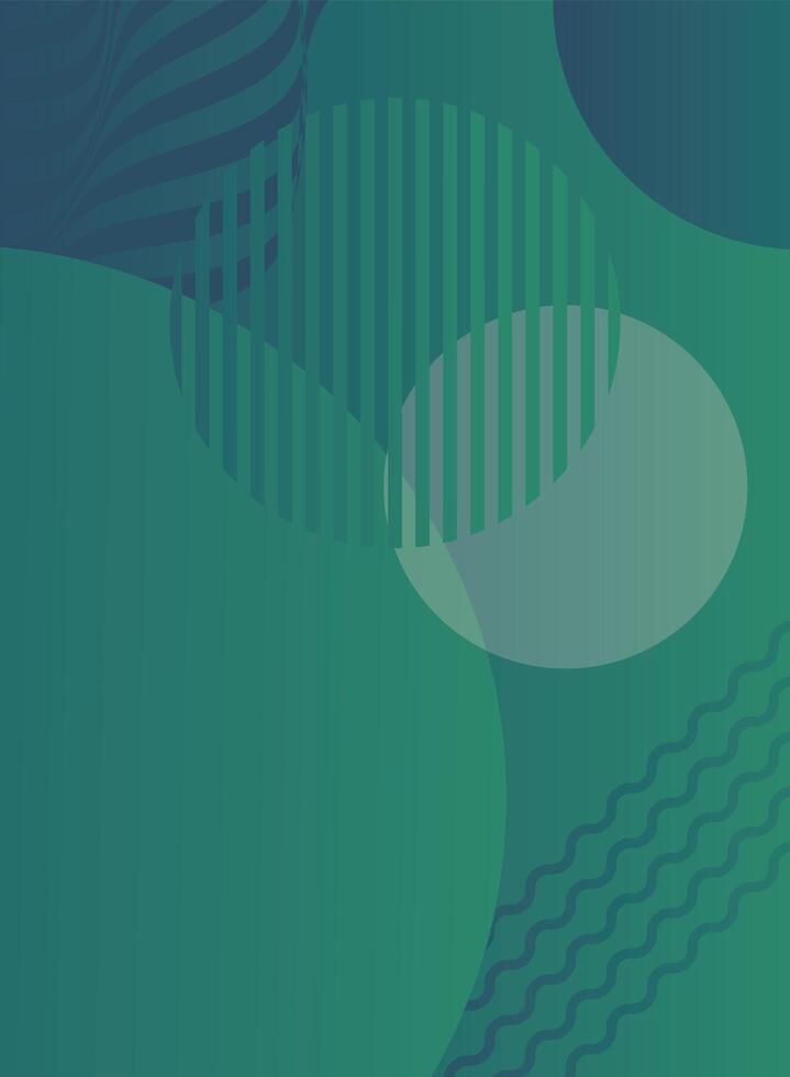 waves and forms green background vector