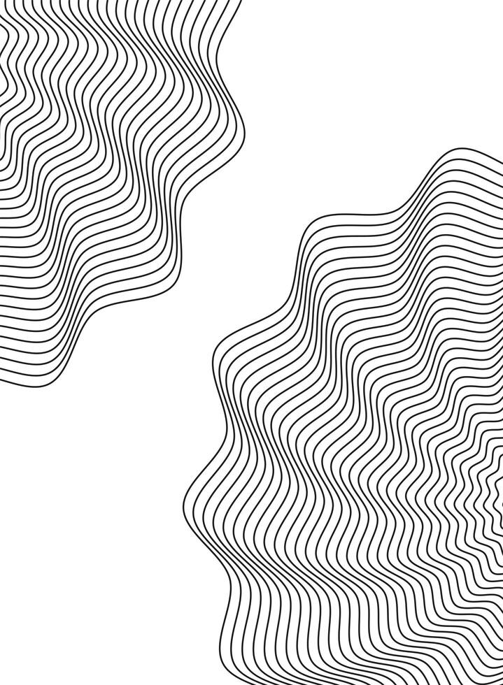 monochrome waves and forms background vector