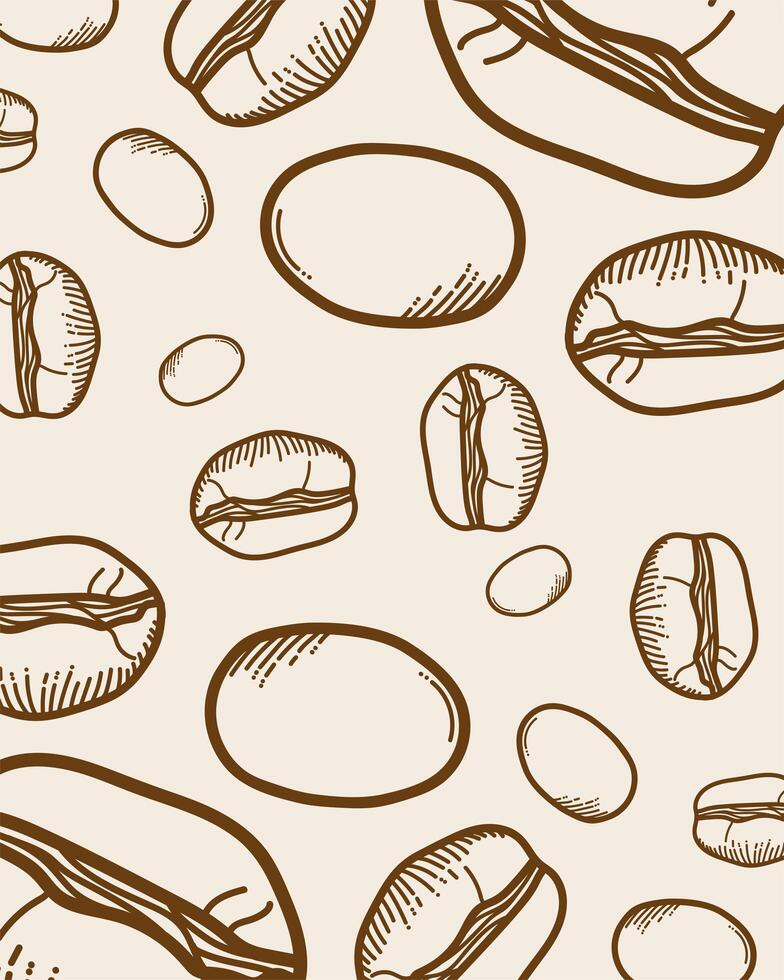 coffee black and white beans background vector design