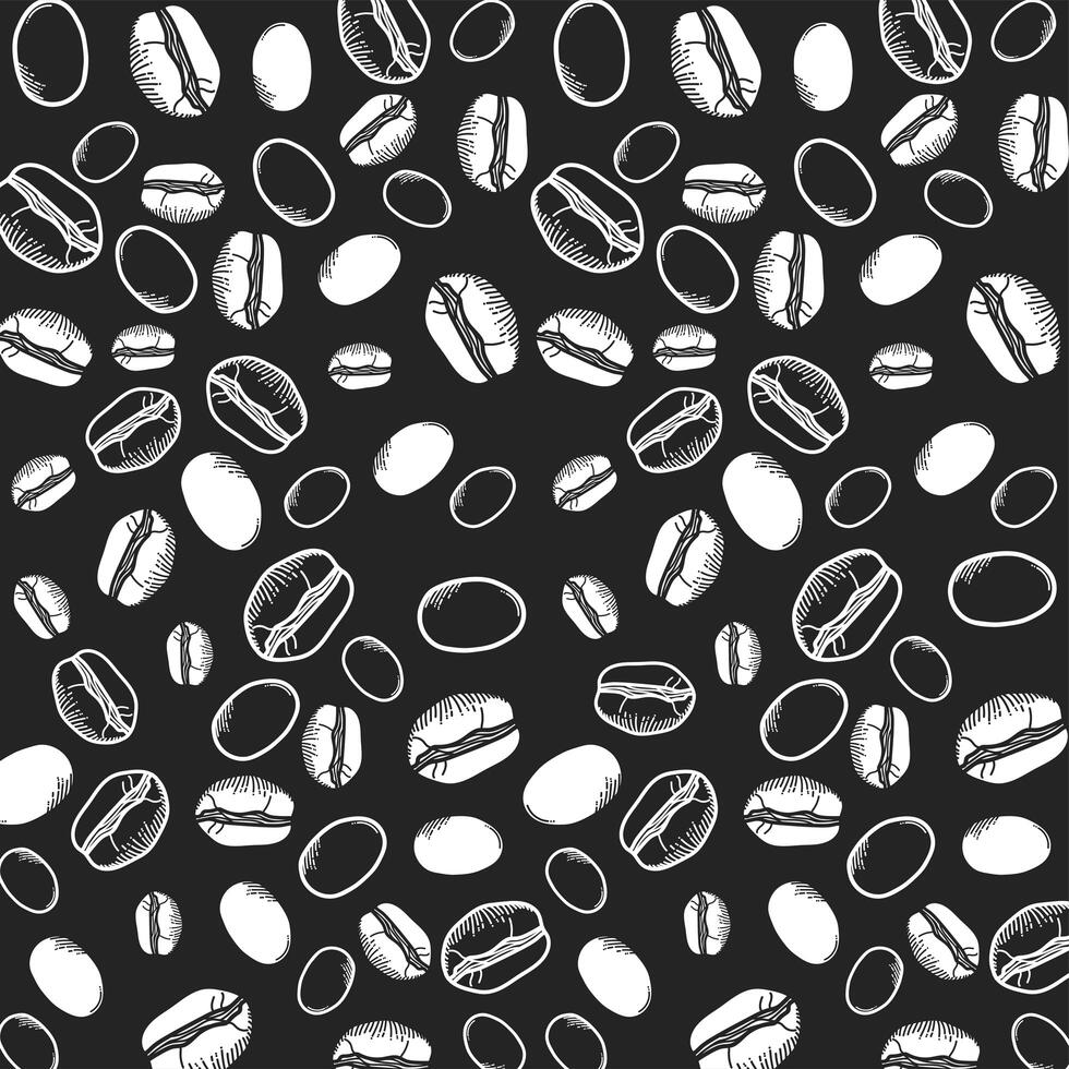 coffee black and white beans background vector design