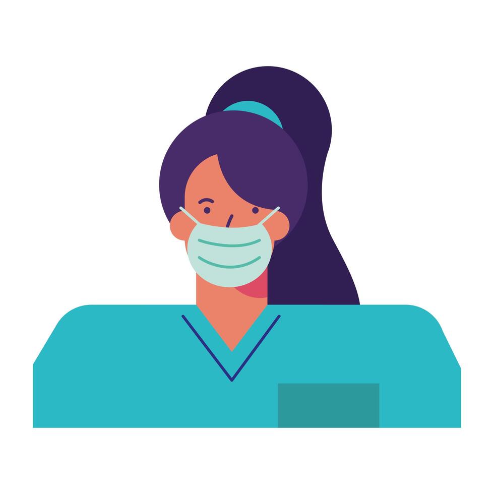 professional female surgeon wearing medical mask vector