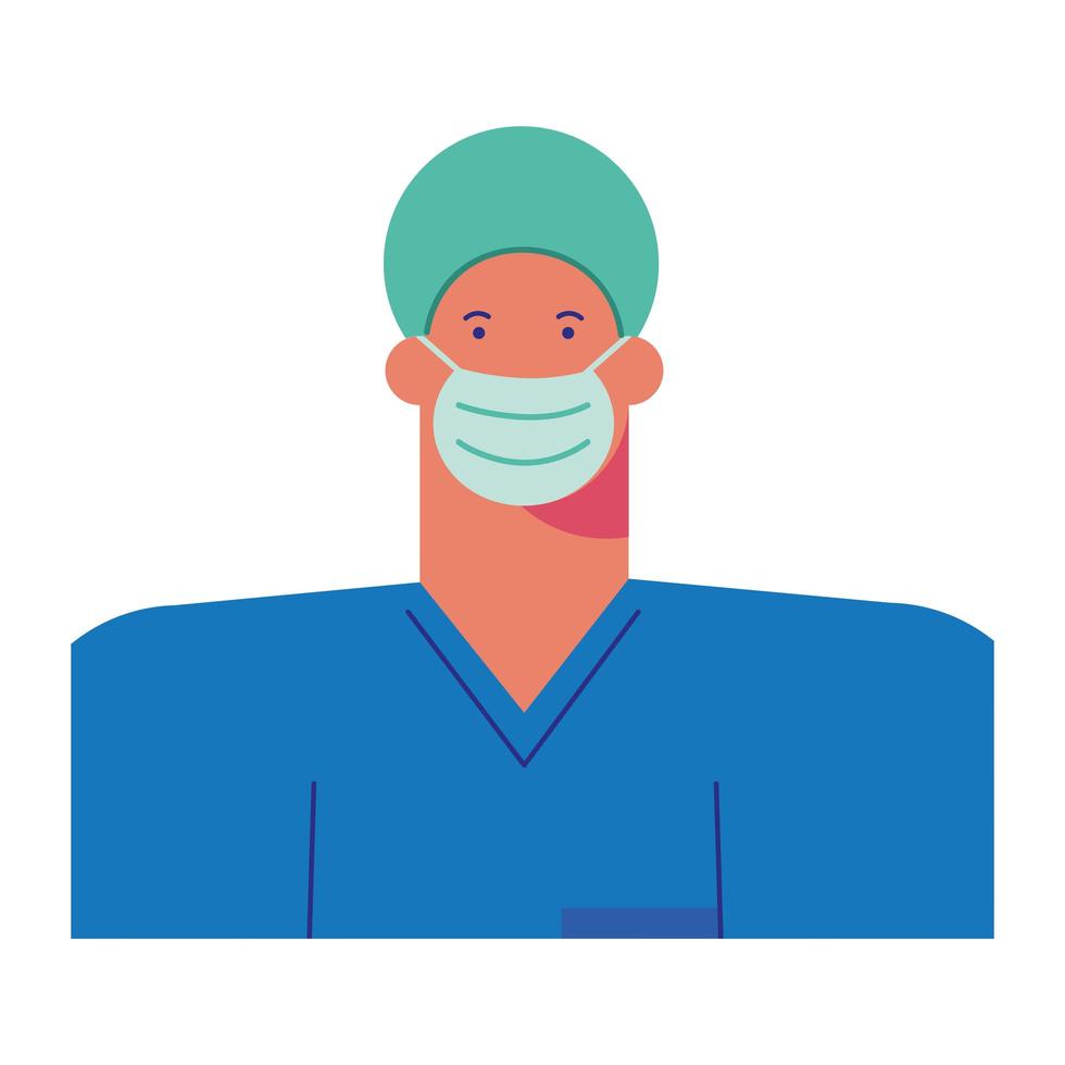 professional surgeon wearing medical mask vector