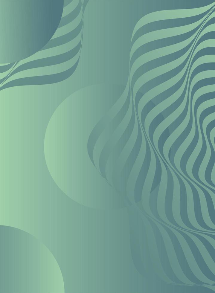 waves and forms green background vector