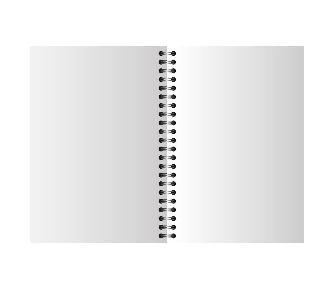 Isolated mockup open notebook vector design
