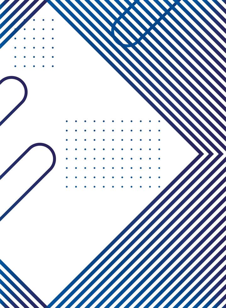 geometric figures and lines blue background vector