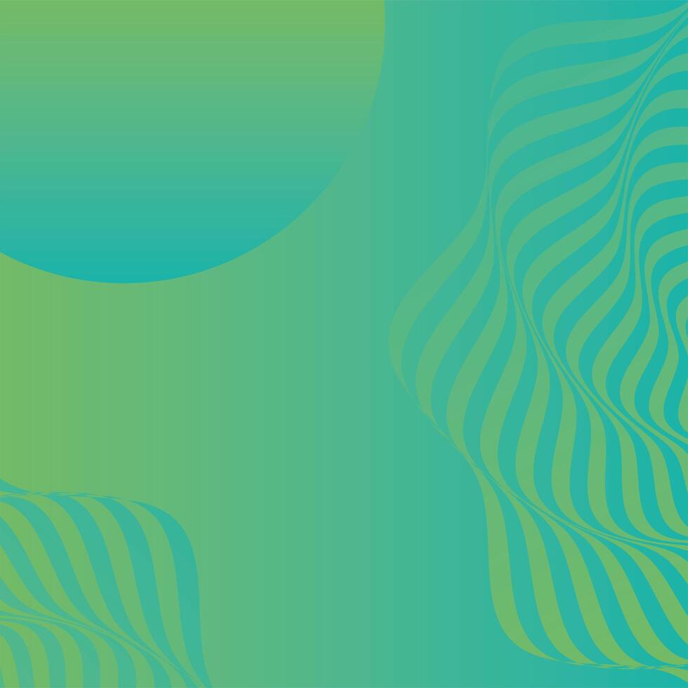 waves and forms green background vector