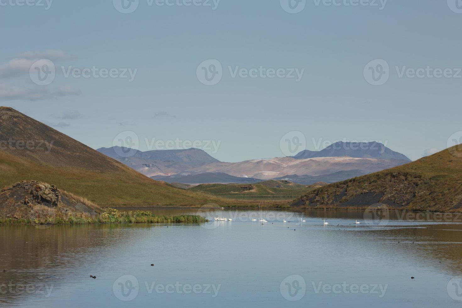 Pseudo crater near Skutustadir and lake Myvatn, Iceland photo