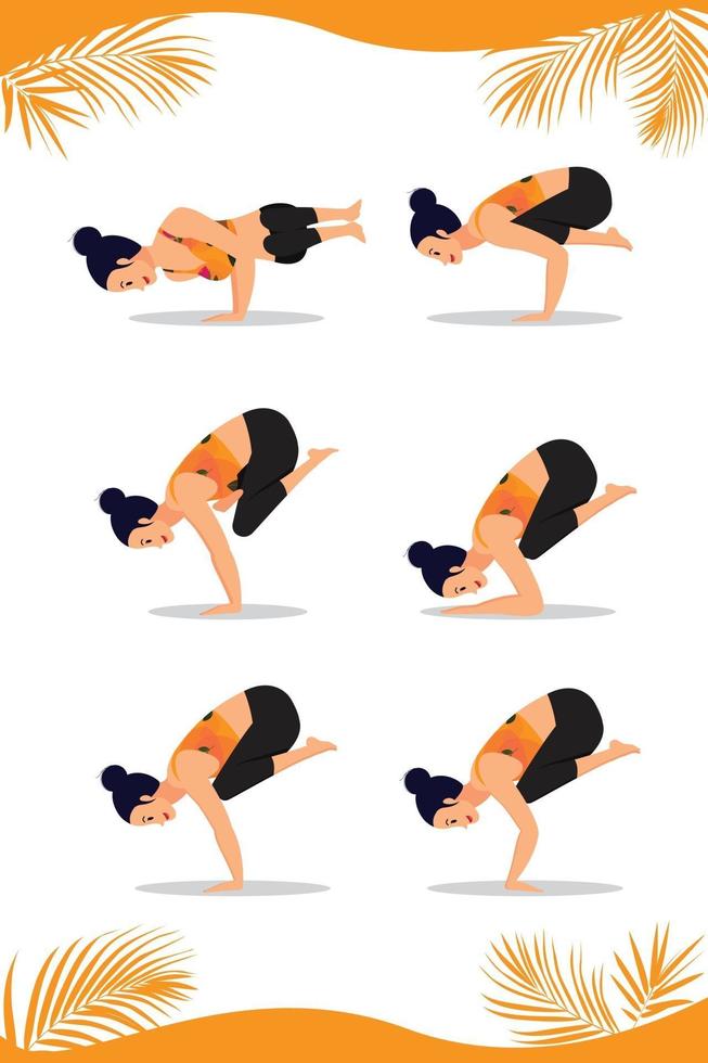 Yoga on Two Hands vector, International Day of Yoga Vector