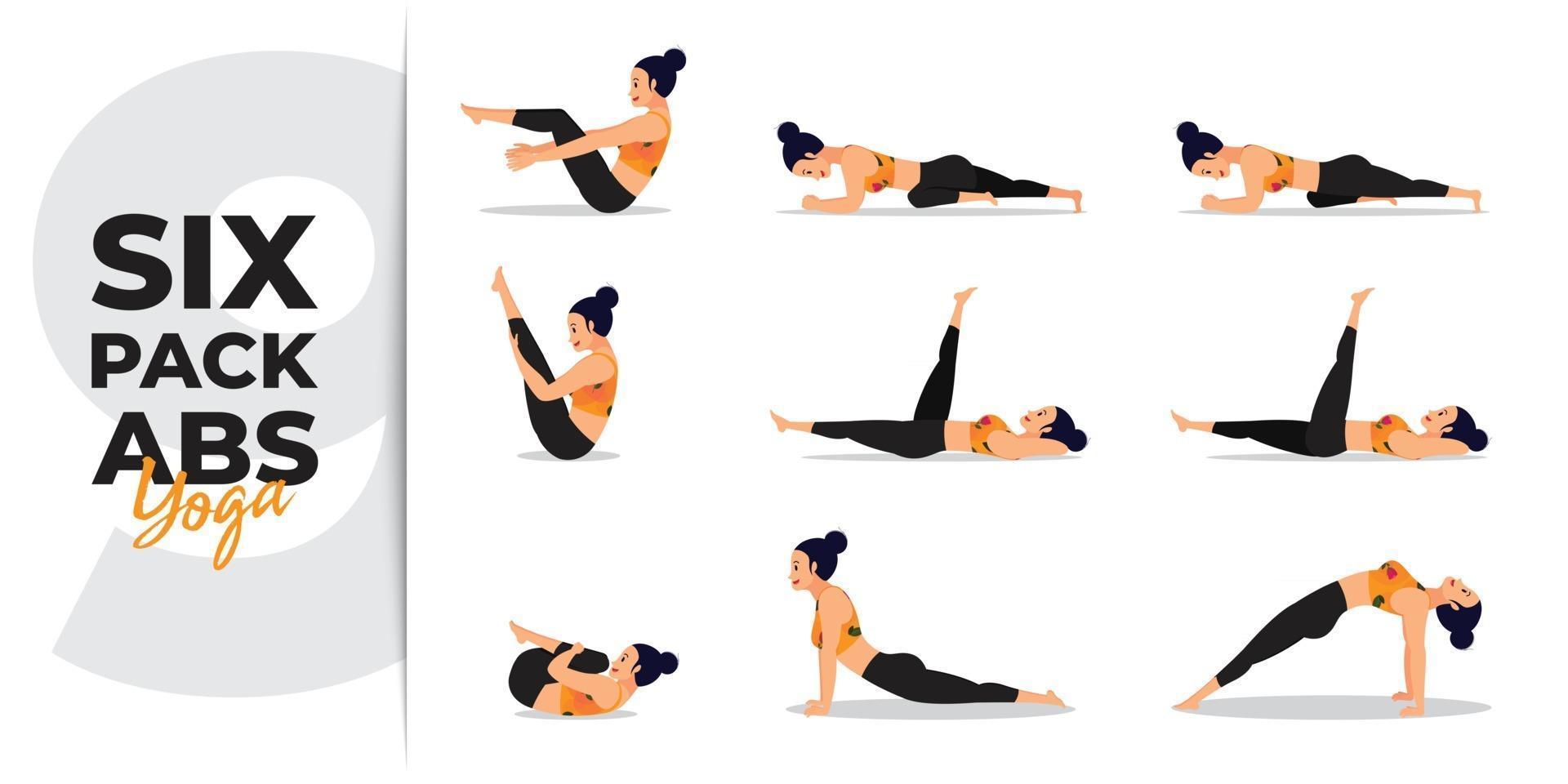 International Yoga Day Vector, Yoga for six Pack Abs vector