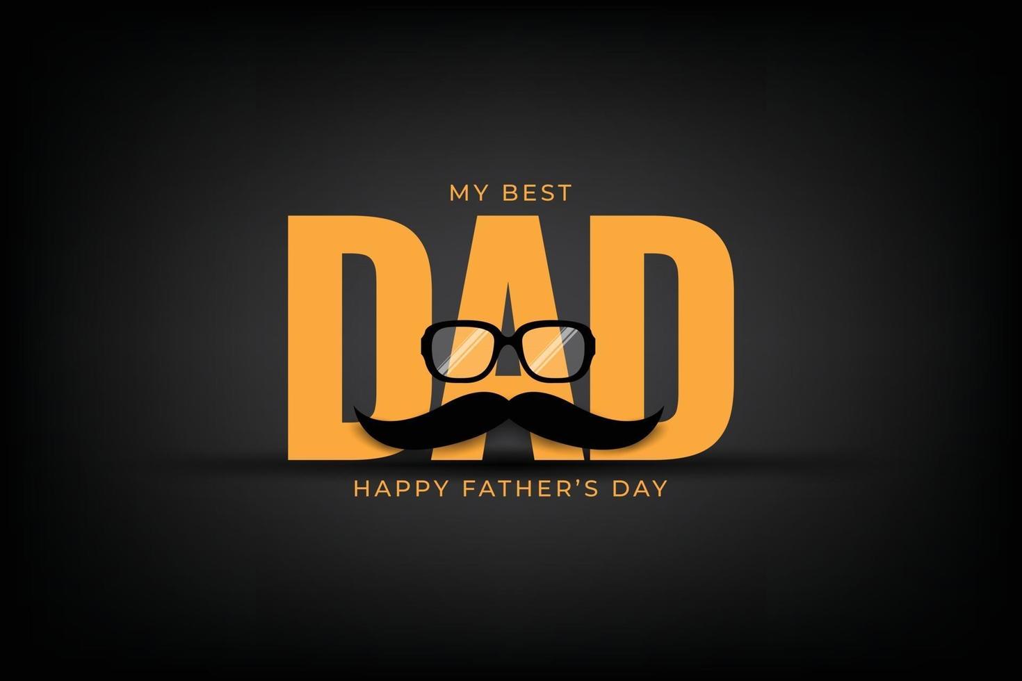 Happy father's day illustration with mustache vector