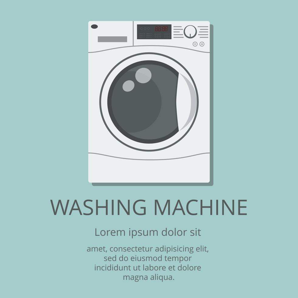 Washing machine. Flat style vector illustration