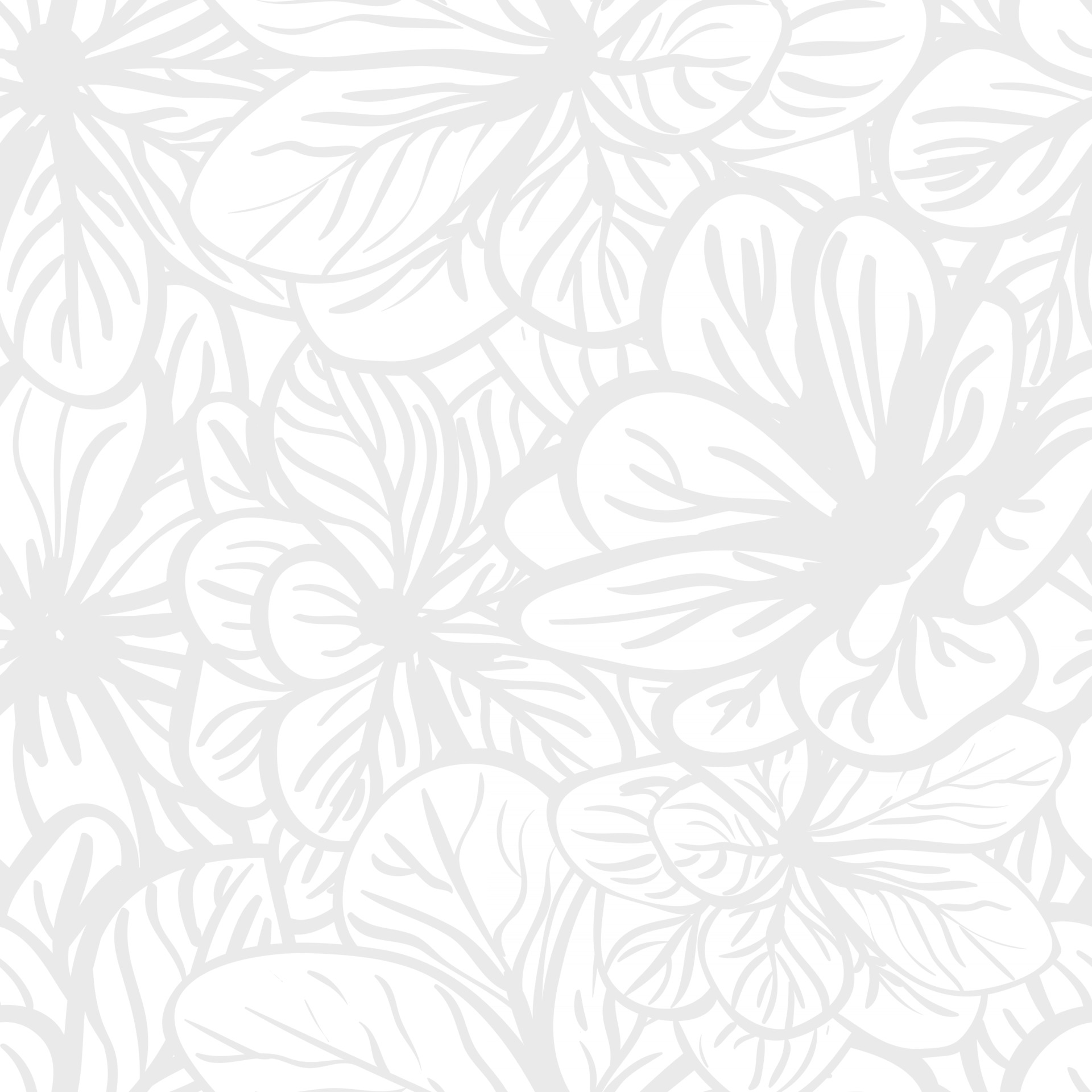 Vector gray seamless abstract background with floral elements. Can be
