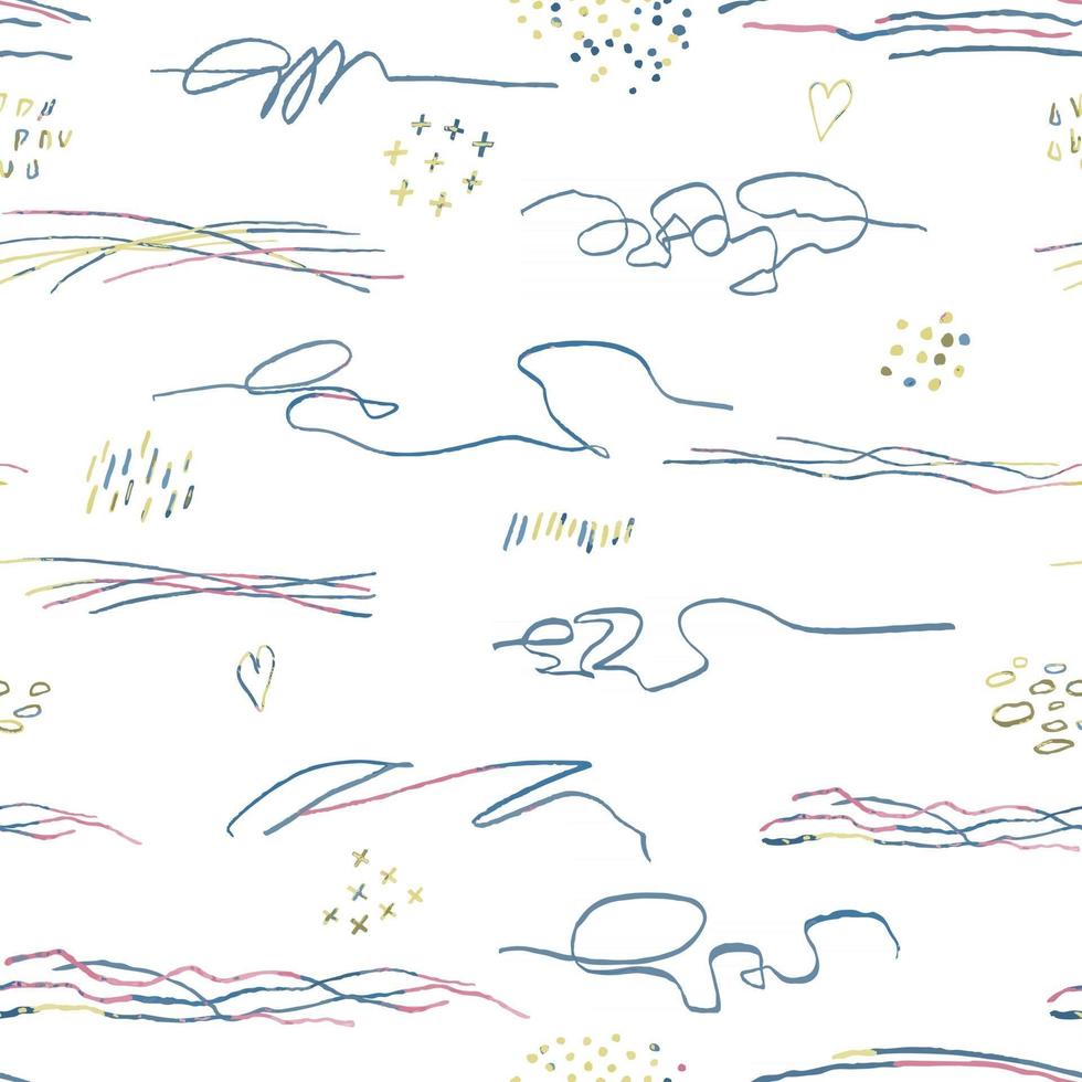 Vector modern seamless background with colorful hand drawn abstract lines, doodles. Use it for wallpaper, textile print, pattern fills, web, surface texture, wrapping paper, design of presentation