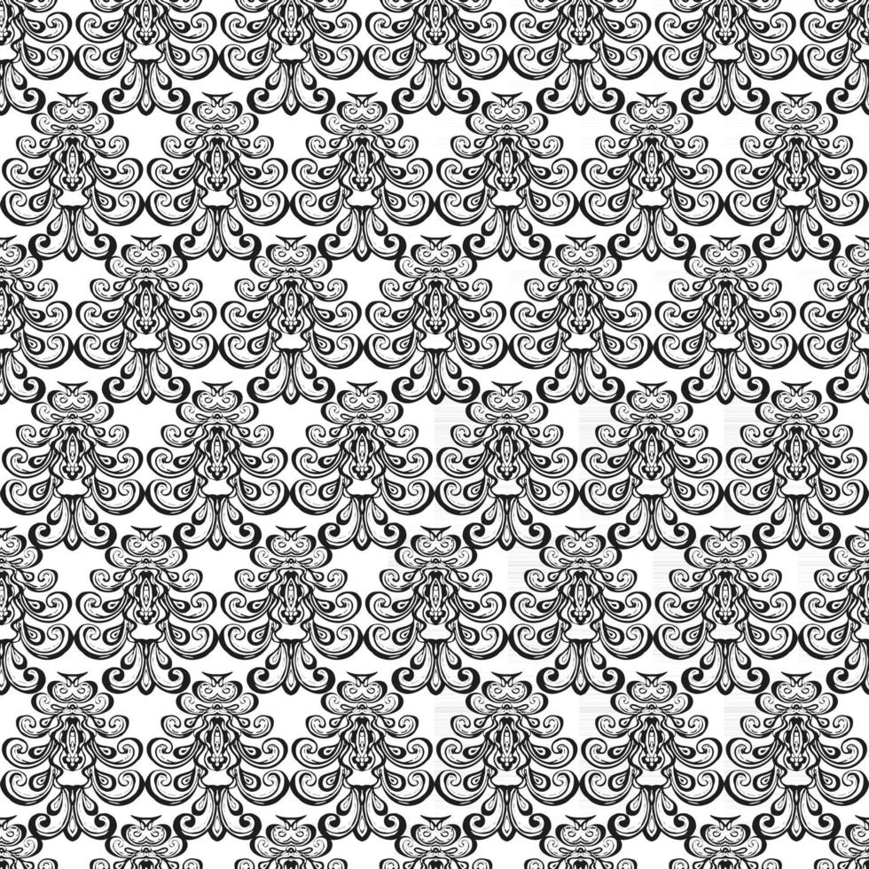 Classical luxury old fashioned damask ornament, royal victorian seamless texture for wallpapers, textile, wrapping. Coloring book for kids and adults. Vector damask seamless pattern element.