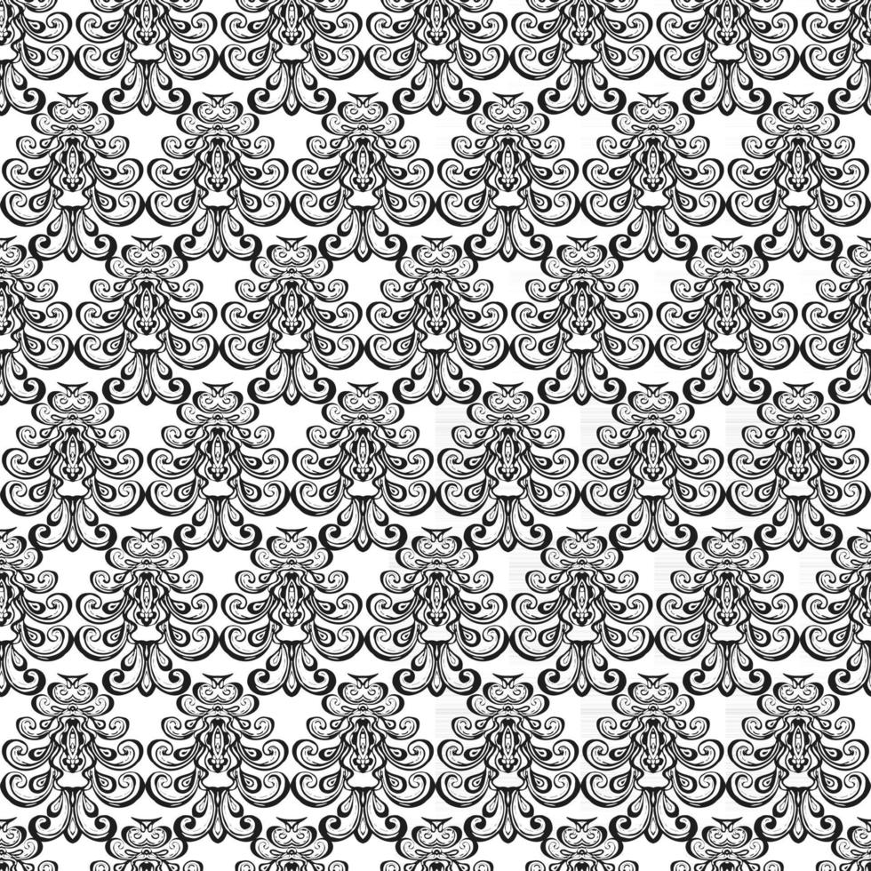 Classical luxury old fashioned damask ornament, royal victorian seamless texture for wallpapers, textile, wrapping. Coloring book for kids and adults. Vector damask seamless pattern element.