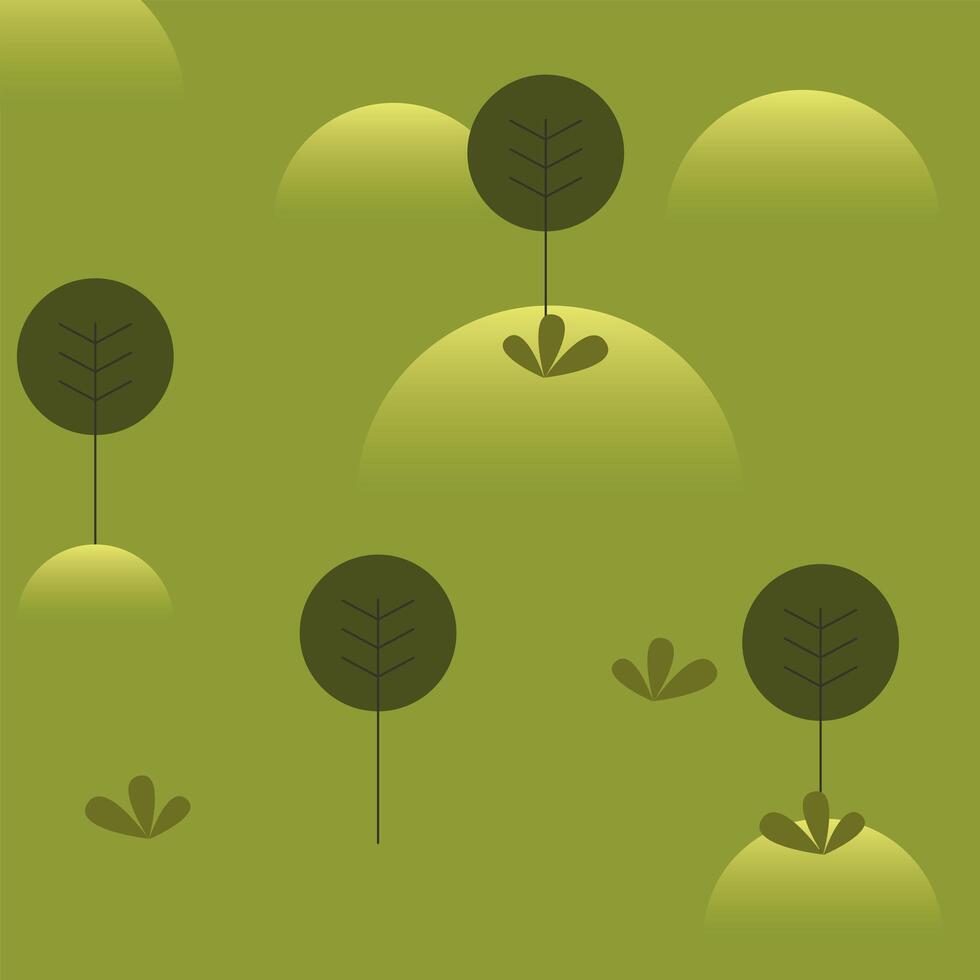 Park landscape with trees vector design