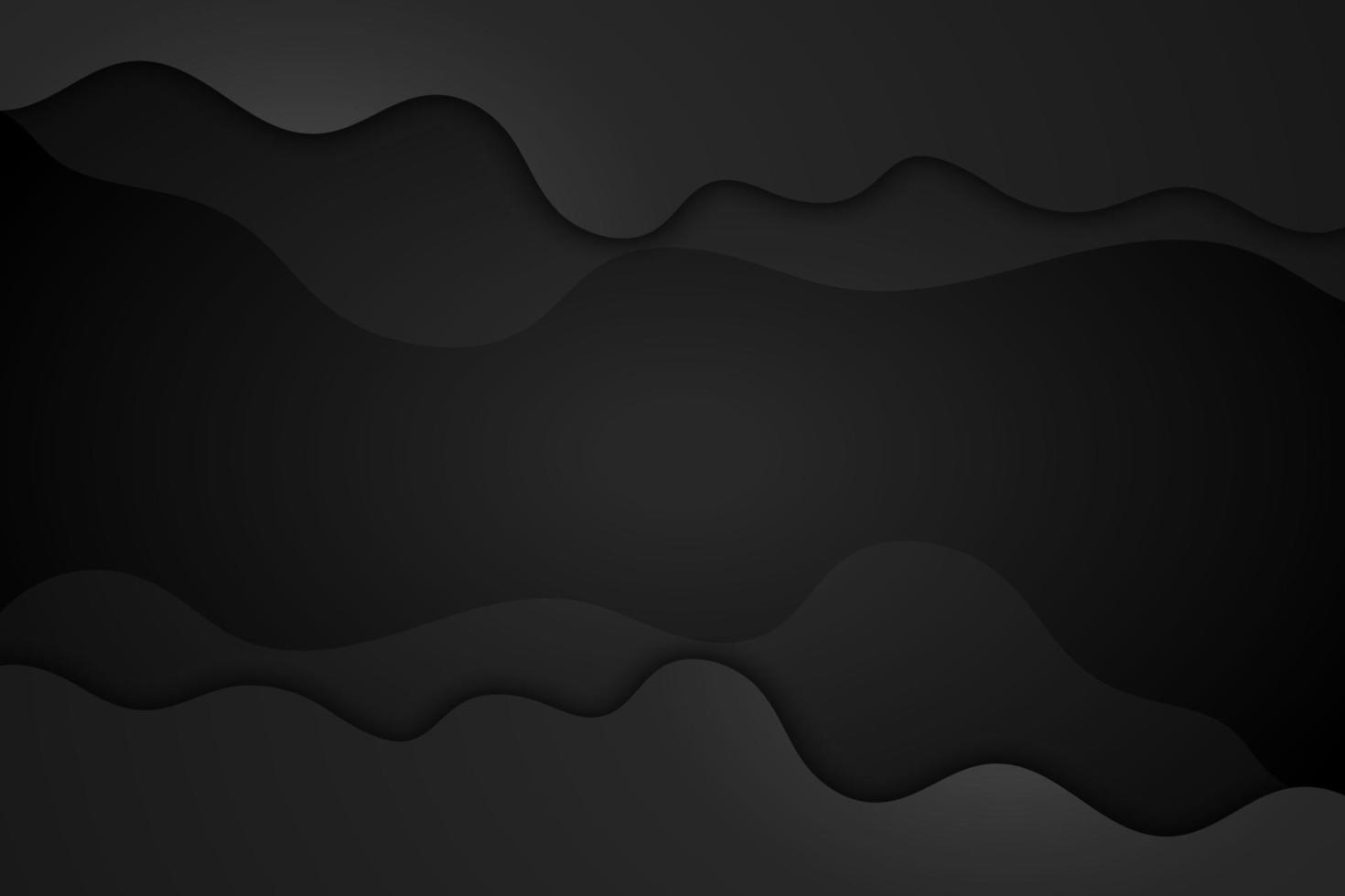 Black vector background abstract wavy Design geometric black texture Abstract 3d background with black paper layers