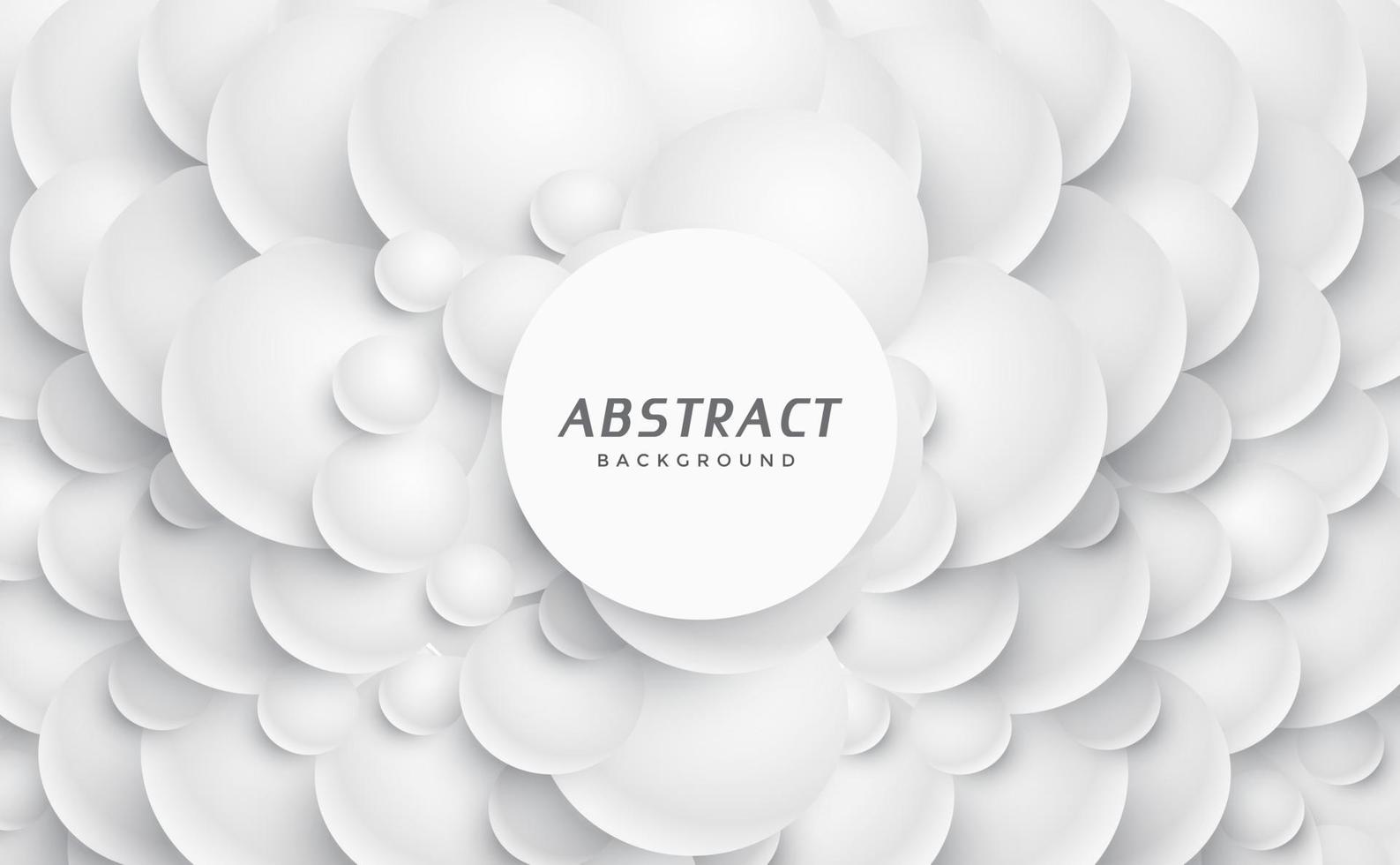 White geometric background 3d circles illustration Abstract creative texture for business template Modern and simple radial pattern vector