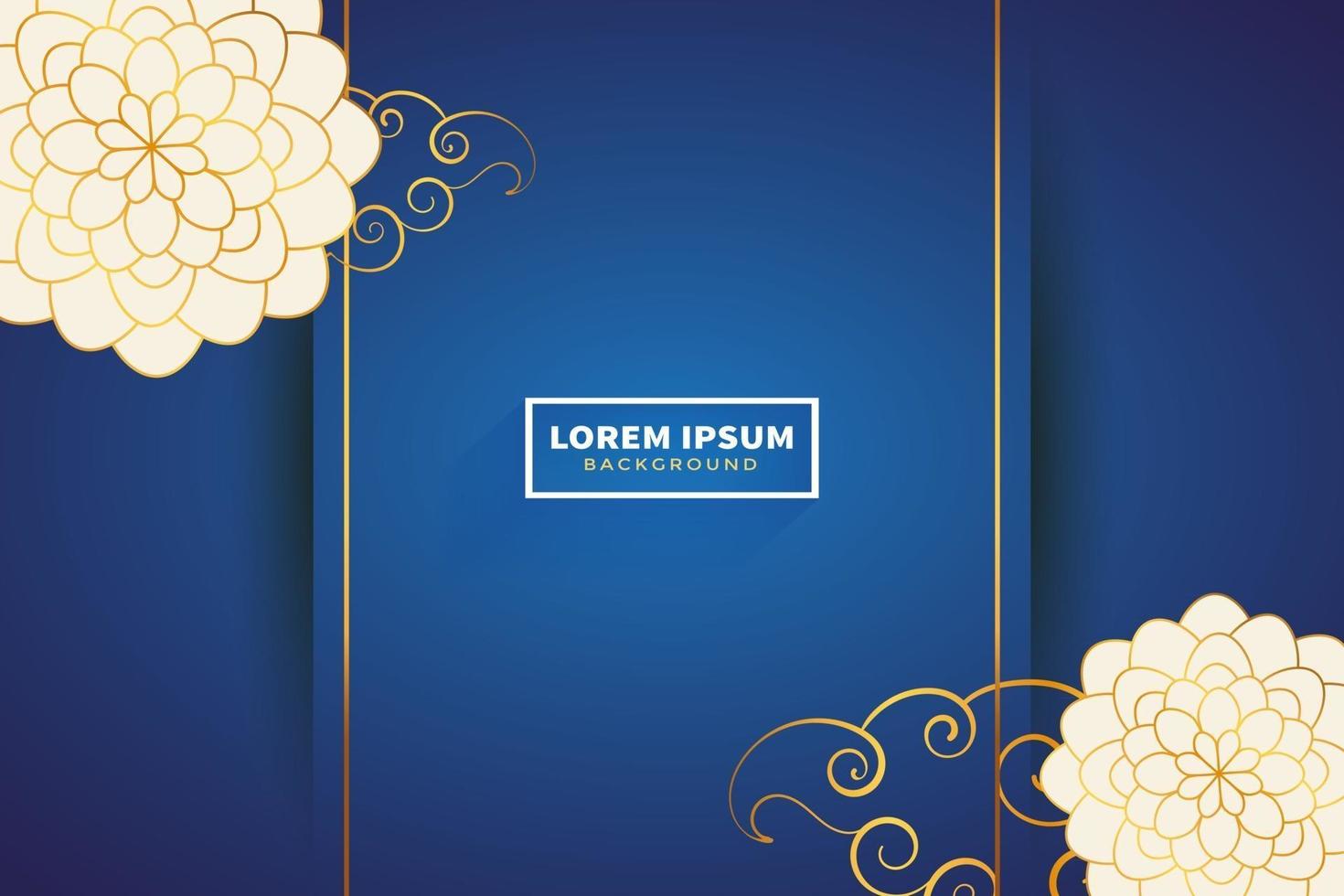 blue golden background with ornamental design vector