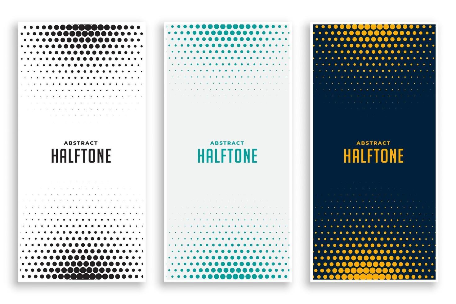 Set of cover templates with halftone effect Rounded perforated smooth shapes in different colors Vector illustration