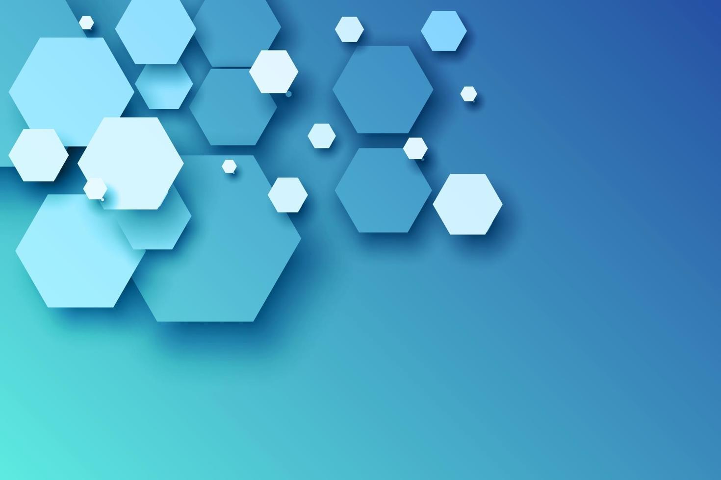 blue background with hexagons vector