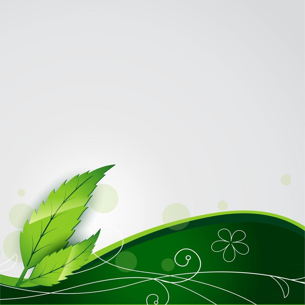 Fondo de primavera con hojas verdes sobre fondo blanco de moda ilustración vectorial vector