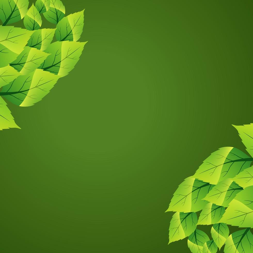 Nature green background with leaves vector