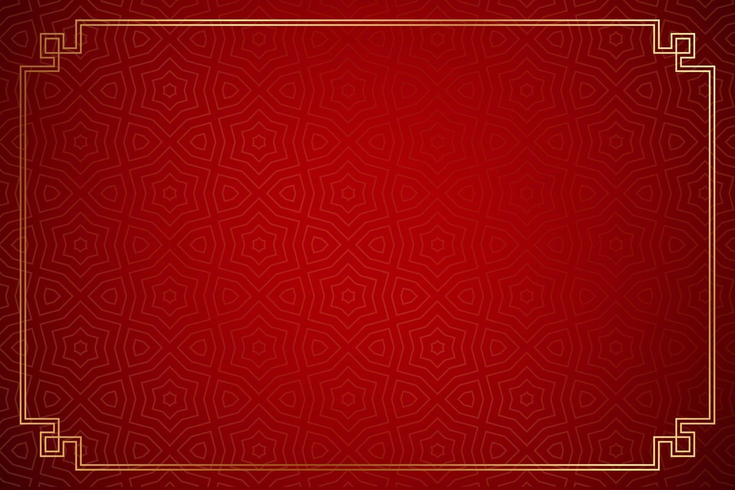 red background and gold window frames for your text happy Chinese New Year vector