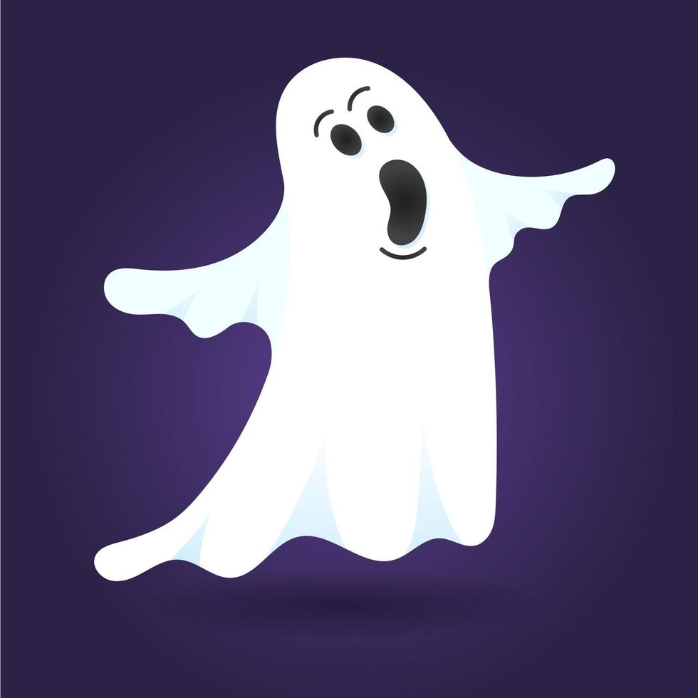 Cute ghost character flat style design vector illustration