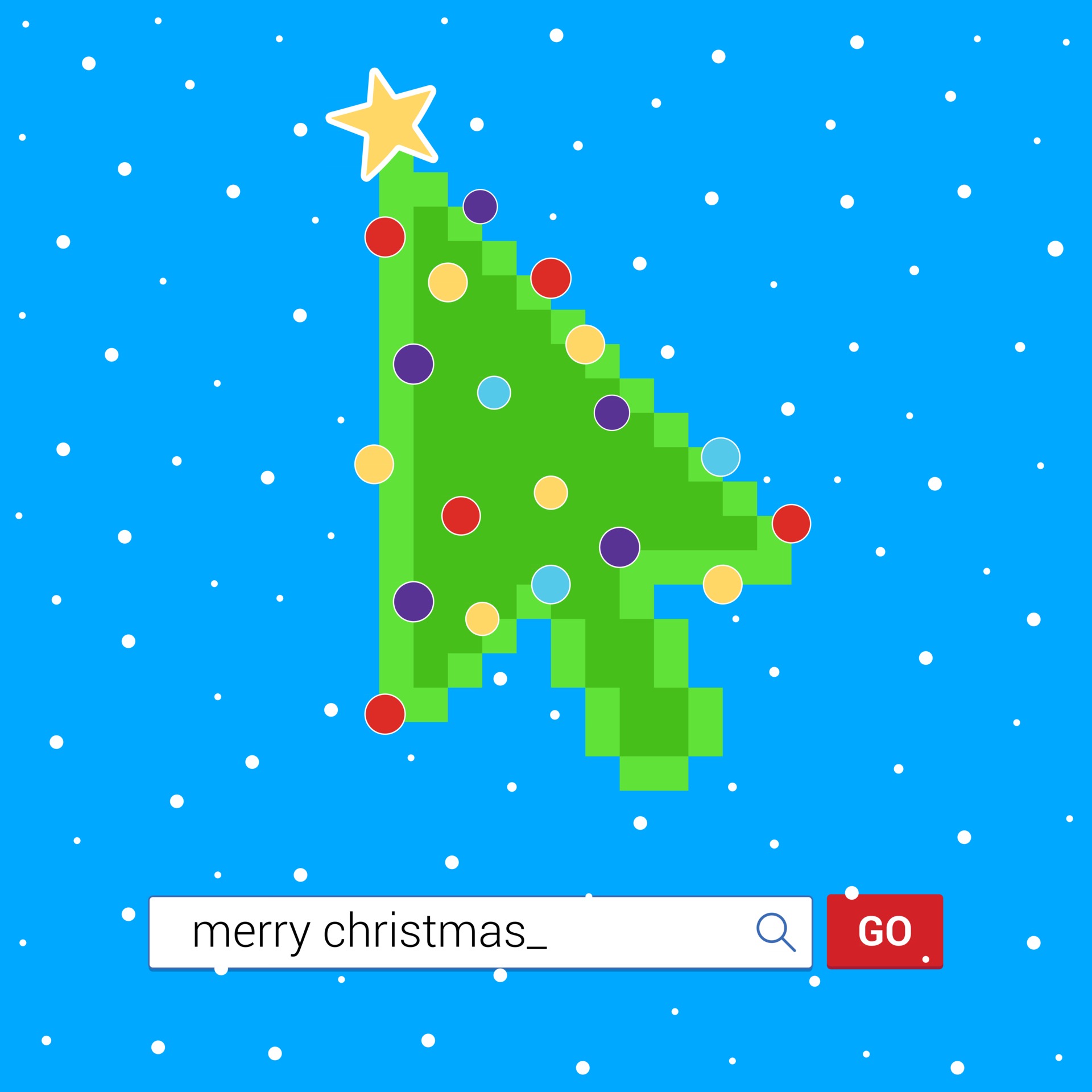 Computer mouse cursor arrow pointer like green christmas tree with