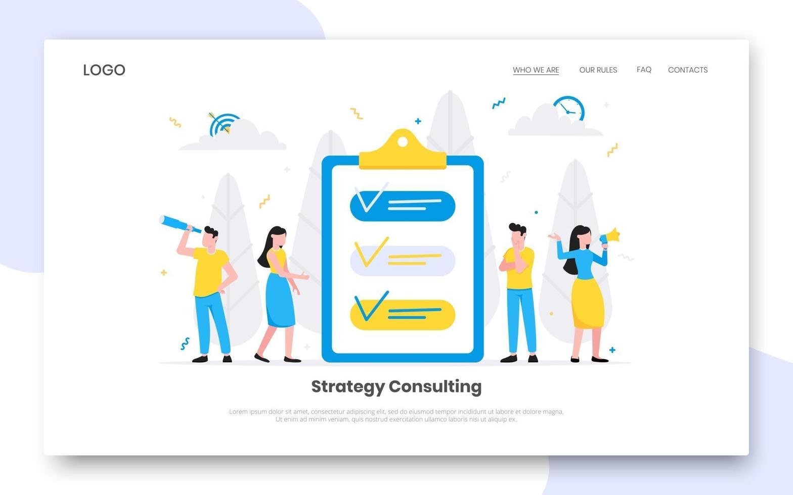 Teamwork concept with tiny people characters working together with big target vector