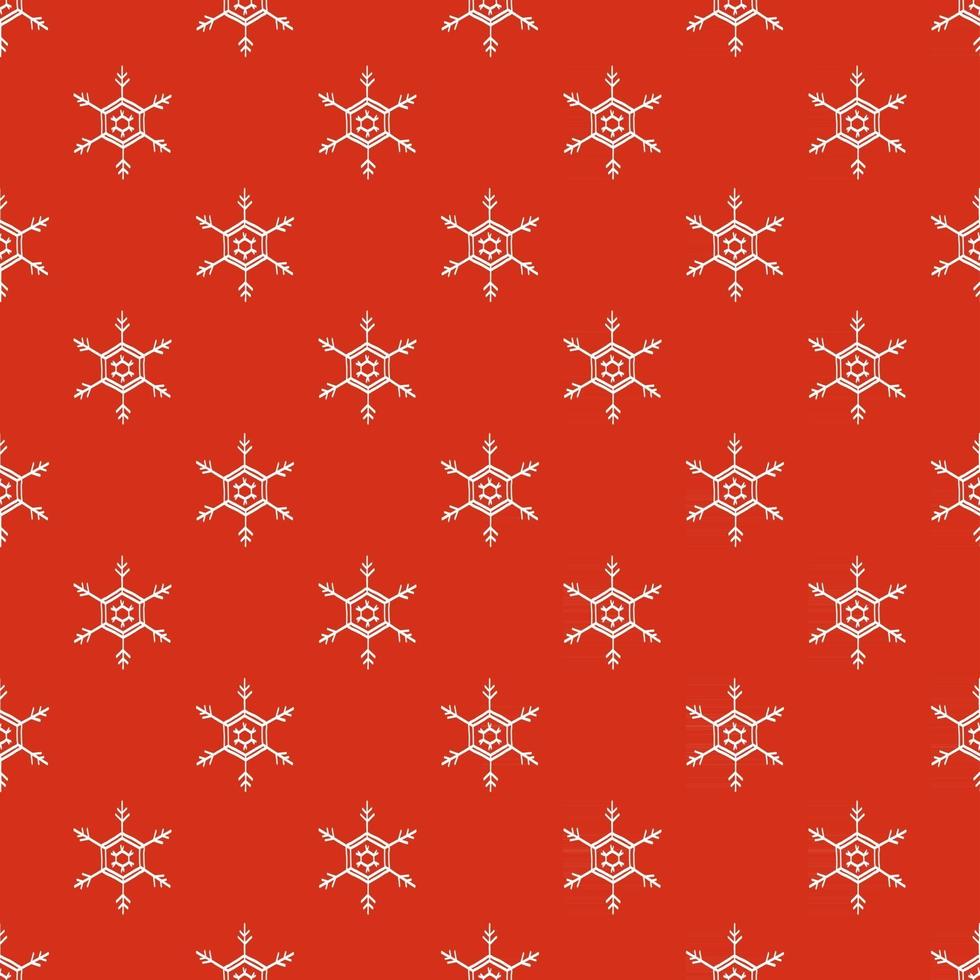 Seamless snowflake red white version 1 vector illustration
